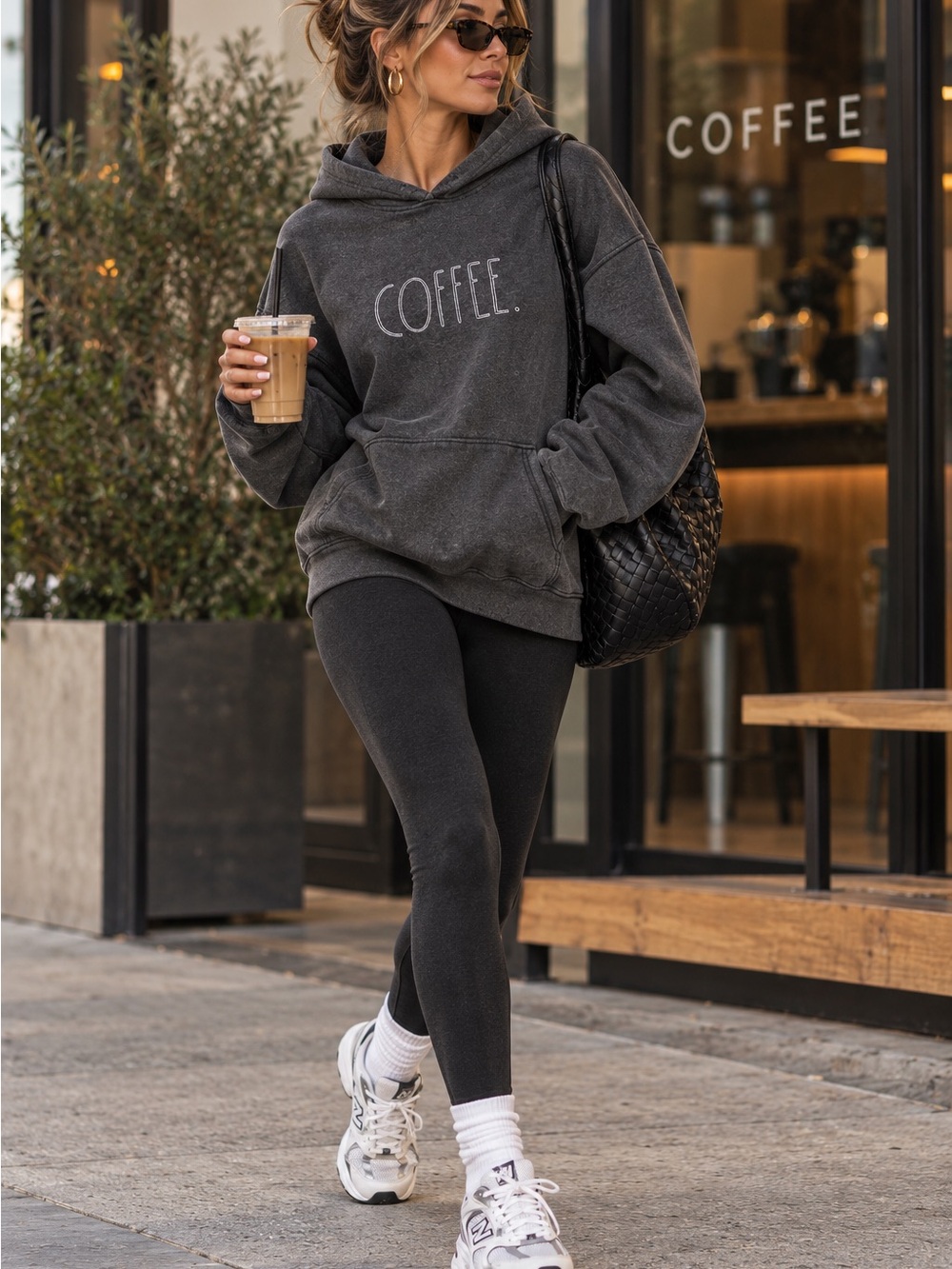 Rae Dunn Charcoal 'COFFEE.' Graphic Hoodie